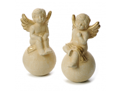 Dekofiguren 2 Putten creme/gold 21cm 