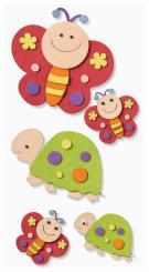 Dekosticker 3 D Filz-Sticker XXL, Schmetterling-Schildkröte 