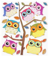 Dekosticker 3 D Sticker XXL Eulen I, 30 x 30 cm 