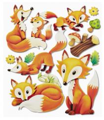Dekosticker 3 D Sticker XXL Füchse I 