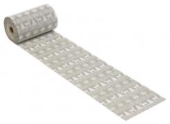 Dekostoff Leinen-optik Weihnacht, 15 cm x 10 m, hellgrau 