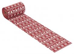 Dekostoff Leinen-optik Weihnacht, 15 cm x 10 m, rot 