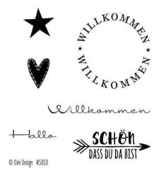 Dini Design Clearstempel 7 x 8cm - Willkommen 