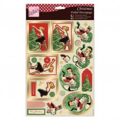 Docrafts 3D-Stanzbogen mit Goldfolie - Anita's - Retro Weihnacht 