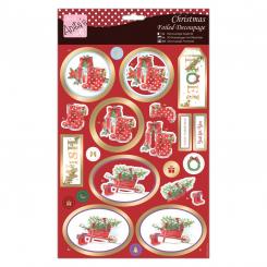 Docrafts 3D-Stanzbogen mit Goldfolie - Anita's - Schnee - Stiefel 