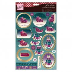 Docrafts 3D-Stanzbogen mit Goldfolie - Anita's - Weihnachtsschlitten 