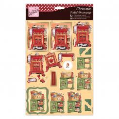 Docrafts 3D-Stanzbogen mit Goldfolie - Anita's - Weihnachtsschrank 