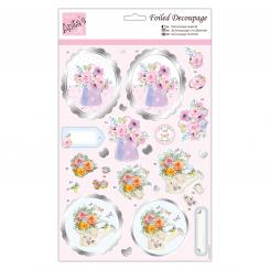 Docrafts 3D-Stanzbogen mit Silberfolie - Anita's - Sag's mit Blumen 