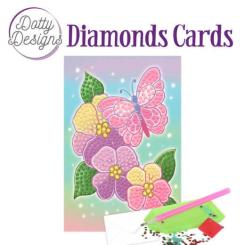 Dotty Designs Diamonds Karte 10 x 15cm - Malen mit Diamanten - Violette Blumen 