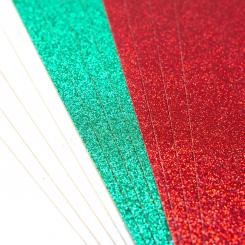 Dovecraft Glitterkarton Doppelseitig DIN A4  350g/m²  - 12 Bögen - Festlich 