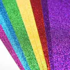 Dovecraft Glitterkarton Doppelseitig DIN A4  350g/m²  - 12 Bögen - Regenbogen 