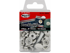 Druckknöpfe - silber Ø 15mm, 10 Stück 