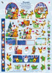 Dufex 3D Stanzbogen Freestyle Weihnachtsmann mit Rentiere 