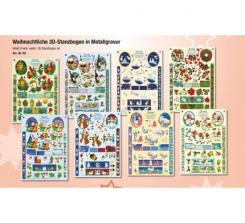 Dufex 8 Weihnachtliche 3D-Stanzbogen in Metallgravur 