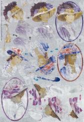 Dufex - Metallgravur 3D Bogen Frau mit Hut 