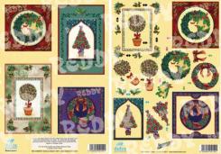 Dufex Metallgravur 3D Stanzbogen Set Twinpacks Weihnachtsbäume/Kränze 