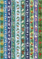 Dufex - Metallgravur Stickerbogen Borten / Ränder Weihnachten 