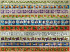 Dufex - Metallgravur Stickerbogen Ränder u. Borten weihnachtl. 