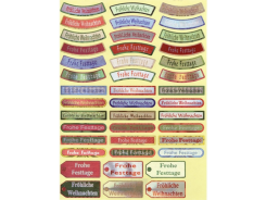Dufex Stickerbogen Metallgravur Texte versch. Frohe Weihnachten 