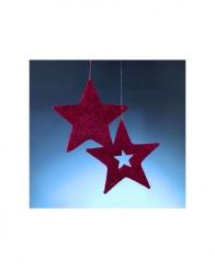 Efco 2 Sisal Drahtsterne Bordeaux mit Glimmer 15cm 15cm