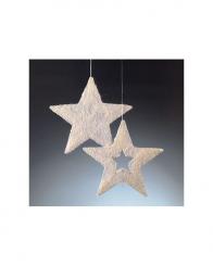 Efco 2 Sisal Drahtsterne Creme mit Glimmer 