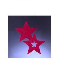 Efco 2 Sisal Drahtsterne Rot mit Glimmer 