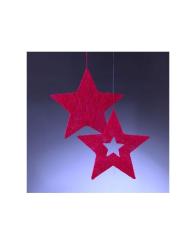 Efco 2 Sisal Drahtsterne Rot mit Glimmer 30cm 30cm