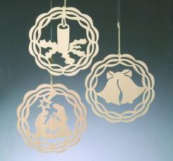 Efco Holz Hänger Weihnachts Design 3er Set 
