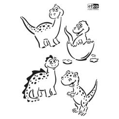 Efco Schablonen - Stencil transparent DIN A4 - Dinos 4-teilig 
