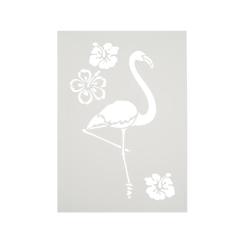 Efco Schablonen - Stencil transparent DIN A4 - Flamingo und Blumen 4-teilig 
