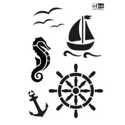 Efco Schablonen - Stencil transparent DIN A4 - Maritim 5-teilig 