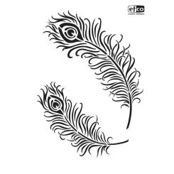 Efco Schablonen - Stencil transparent DIN A4 - Pfauenfedern 2-teilig 