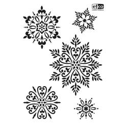 Efco Schablonen - Stencil transparent DIN A4 - Schneekristalle 5-teilig 