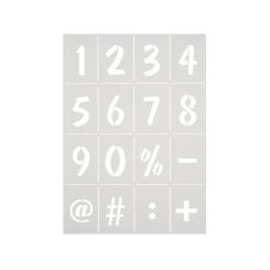 Efco Schablonen - Stencil transparent DIN A4 - Zahlen und Zeichen 16-teilig 
