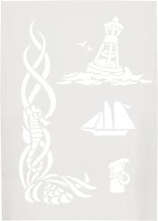 Efco Schablonen - Stencil transparent DIN A5 - Maritim 4-teilig 