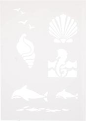Efco Schablonen - Stencil transparent DIN A5 - Meerestiere 7-teilig 