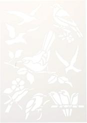 Efco Schablonen - Stencil transparent DIN A5 - Waldvögel 8-teilig 
