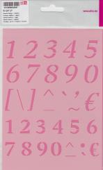 Efco Schablonen - Stencil transparent DIN A5 - Zahlen + Zeichen 34-teilig 