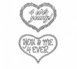 Efco Stempel Clear „4 ever young!“, transparent, A7/ 74 x 105 mm, 2-teilig 