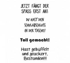 Efco Stempel Clear „Abgänger 2“, transparent, A7/ 74 x 105 mm, 4-teilig 