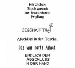 Efco Stempel Clear „Abgänger 3“, transparent, A7/ 74 x 105 mm, 5-teilig 