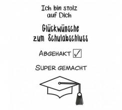 Efco Stempel Clear „Abgänger 4“, transparent, A7/ 74 x 105 mm, 5-teilig 