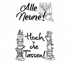 Efco Stempel Clear „Alle Neune!“, transparent, A7/ 74 x 105 mm, 2-teilig 