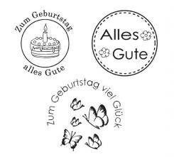 Efco Stempel Clear Alles Gute, transparent, A7/ 74 x 105 mm, 3-teilig 