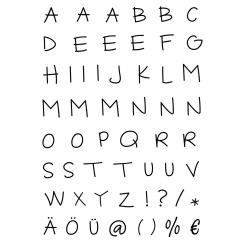 Efco Stempel Clear Alphabet Großbuchstaben, transparent, A7/ 74 x 105 mm, 55-teilig, Höhe ca. 7 mm 