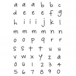 Efco Stempel Clear Alphabet Kleinbuchstaben, transparent, A7/ 74 x 105 mm, 55-teilig, Höhe ca. 7 mm 