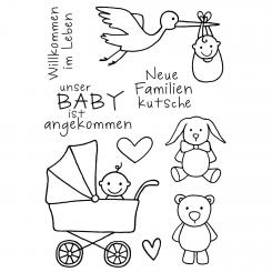 Efco Stempel Clear Baby transparent, A7/ 74 x 105 mm, 9-teilig 