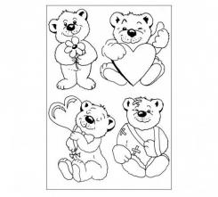 Efco Stempel Clear Bärchen, transparent, A7/ 74 x 105 mm, 4-teilig 