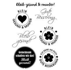 Efco Stempel Clear „Bleib Gesund“, transparent, A7/ 74 x 105 mm, 12-teilig 