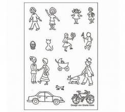 Efco Stempel Clear „Dorf 3“, transparent, A7/ 74 x 105 mm, 14-teilig 